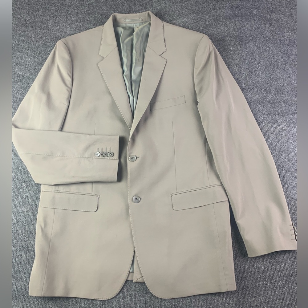 THEORY Mens Wool Blend Notch 2 Button Blazer Jacket Size 44 R Tan